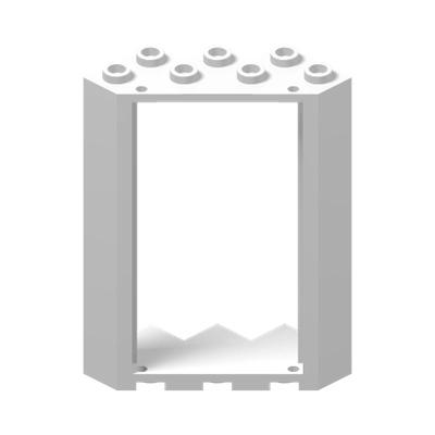 WALL 4X4X6, DEG. 45., NO. 1 · LEGO 6177157 (réf. BrickLink 28327) · White (réf. BrickLink White)