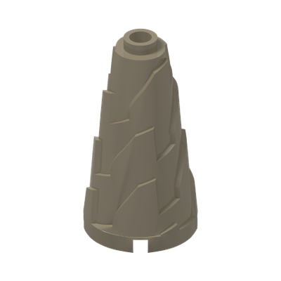 Cone 2 x 2 x 3 Jagged - Step Drill · Réf. BrickLink 28598 · Couleur BrickLink : Dark Tan