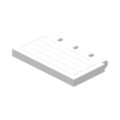 Hinge Train Gate 2 x 4 · LEGO 4240390 (réf. BrickLink 2873) · Couleur BrickLink : White