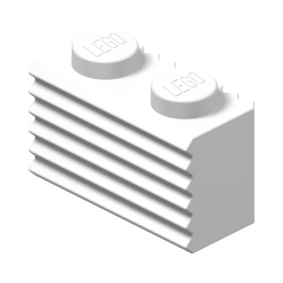 PROFILE BRICK 1X2 · LEGO 287701 (réf. BrickLink 2877) · White (réf. BrickLink White)