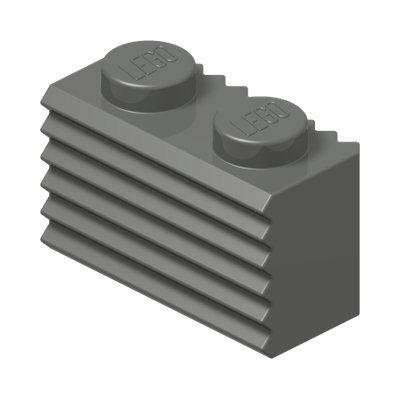 PROFILE BRICK 1X2 · Dark Stone Grey (réf. BrickLink Dark Bluish Gray)