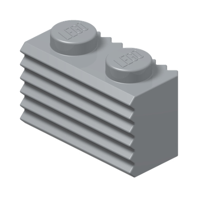 PROFILE BRICK 1X2 · Medium Stone Grey (réf. BrickLink Light Bluish Gray)