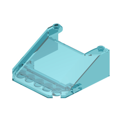 Windscreen 6 x 6 x 2 with 2 Studs on Top · LEGO 6186655 (réf. BrickLink 28782) · Couleur BrickLink : Trans-Light Blue