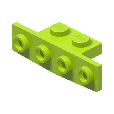 Bracket 1 x 2 - 1 x 4 with Rounded Corners at the Bottom · Bright Yellowish Green (réf. BrickLink Lime)