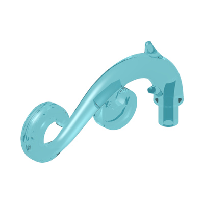 DESIGN ELEMENT, W/ 3.2 SHAFT, NO. 1 · LEGO 6210440 (réf. BrickLink 28870) · Tr. Light Blue (réf. BrickLink Trans-Light Blue)