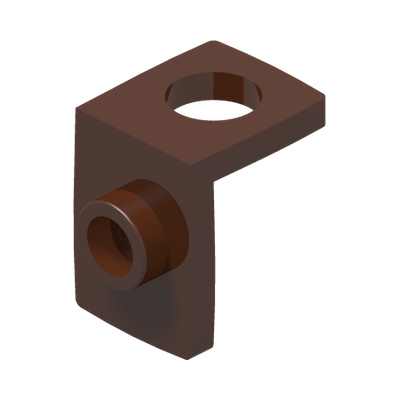 MINI FIG. BACK PLATE W. KNOB · LEGO 6170809 (réf. BrickLink 28974) · Reddish Brown (réf. BrickLink Reddish Brown)