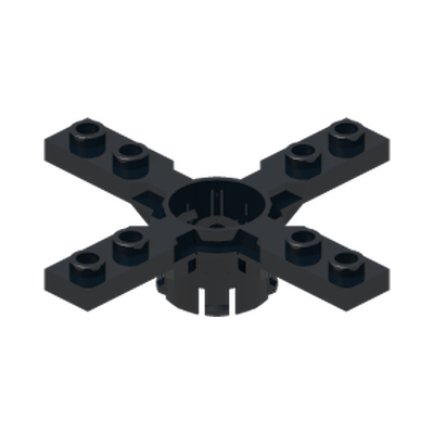 Technic Propeller 4 Blade 7 Stud Diameter with Square Ends · Réf. BrickLink 2906 · Couleur BrickLink : Black