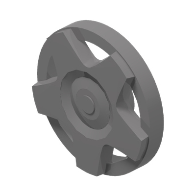 Wheel Cover 5 Spoke Wide - for Wheel 18976 · LEGO 6172403 (réf. BrickLink 29117a) · Couleur BrickLink : Flat Silver