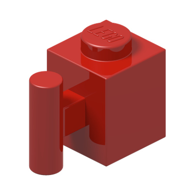 BRICK 1X1 W. HANDLE · Bright Red (réf. BrickLink Red)