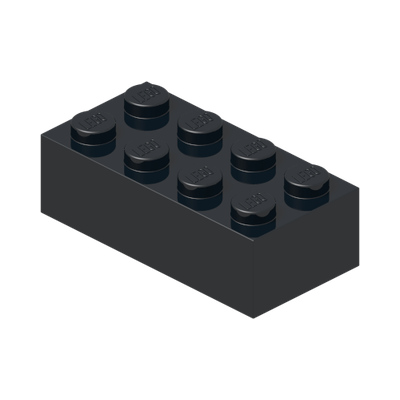 BRICK 2X4 · Black (réf. BrickLink Black)