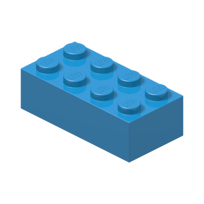 BRICK 2X4 · Dark Azur (réf. BrickLink Dark Azure)