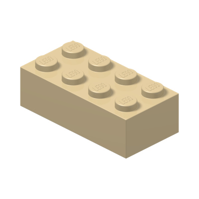 BRICK 2X4 · Brick Yellow (réf. BrickLink Tan)