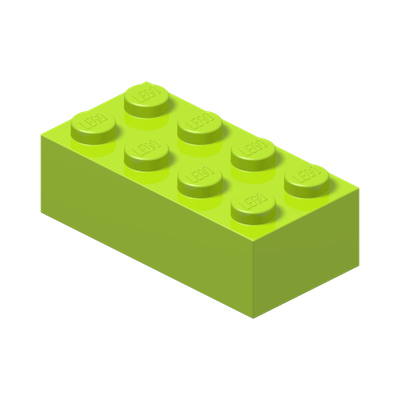 BRICK 2X4 · Bright Yellowish Green (réf. BrickLink Lime)
