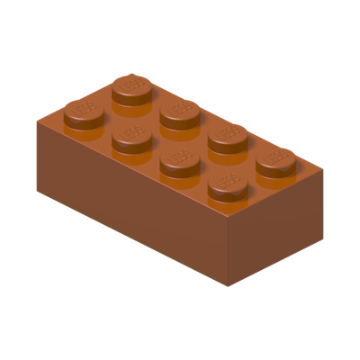 BRICK 2X4 · Dark Orange (réf. BrickLink Dark Orange)