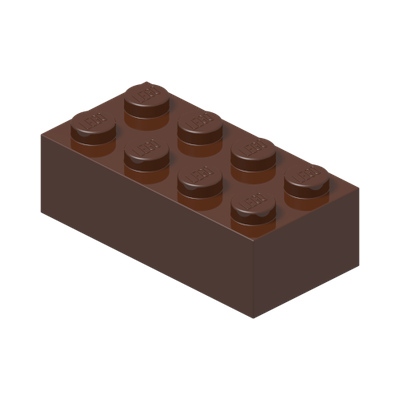 BRICK 2X4 · Reddish Brown (réf. BrickLink Reddish Brown)