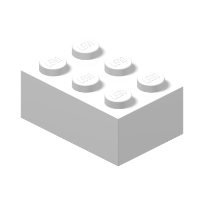 BRICK 2X3 · LEGO 300201 (réf. BrickLink 3002) · White (réf. BrickLink White)