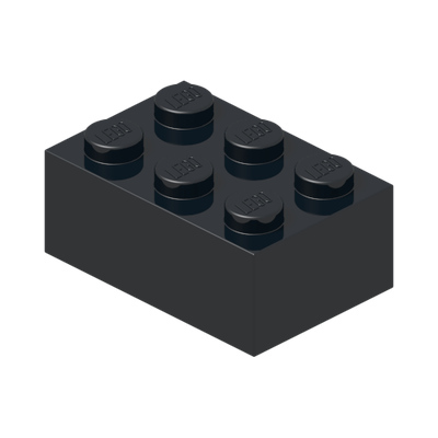 BRICK 2X3 · Black (réf. BrickLink Black)