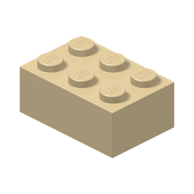 BRICK 2X3 · Brick Yellow (réf. BrickLink Tan)