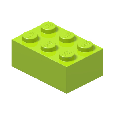 BRICK 2X3 · Bright Yellowish Green (réf. BrickLink Lime)