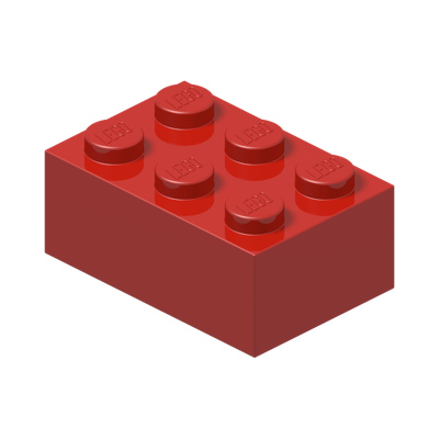 BRICK 2X3 · Bright Red (réf. BrickLink Red)