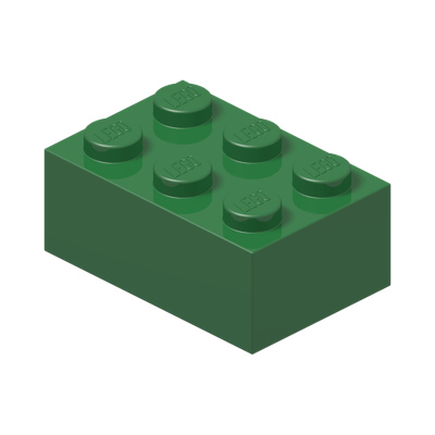 BRICK 2X3 · Dark Green (réf. BrickLink Green)