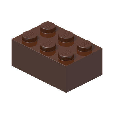 BRICK 2X3 · Reddish Brown (réf. BrickLink Reddish Brown)