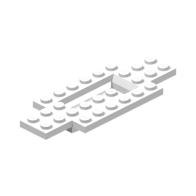 Vehicle, Base 4 x 10 x 2/3 with 2 x 4 Recessed Center with Smooth Underside · LEGO 4116805 (réf. BrickLink 30029) · Couleur BrickLink : White