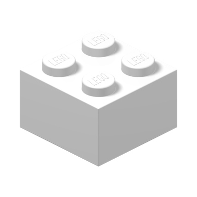 BRICK 2X2 · LEGO 300301 (réf. BrickLink 3003) · White (réf. BrickLink White)