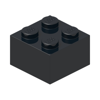 BRICK 2X2 · Black (réf. BrickLink Black)