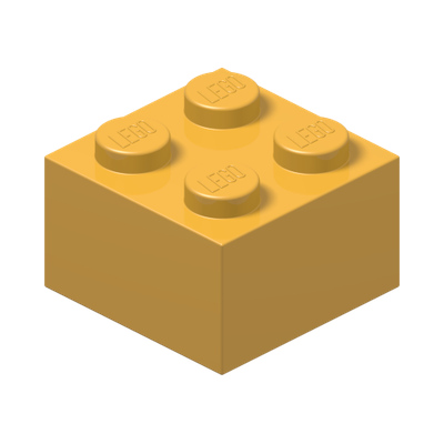 BRICK 2X2 · Flame Yellowish Orange (réf. BrickLink Bright Light Orange)