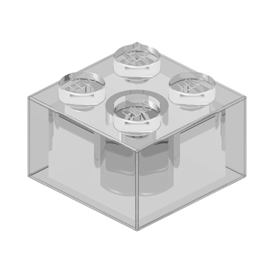 BRICK 2X2 · Transparent (réf. BrickLink Trans-Clear)
