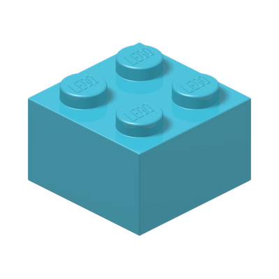 BRICK 2X2 · Medium Azur (réf. BrickLink Medium Azure)