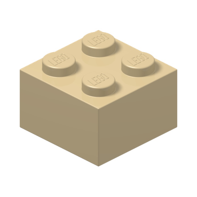 BRICK 2X2 · Brick Yellow (réf. BrickLink Tan)