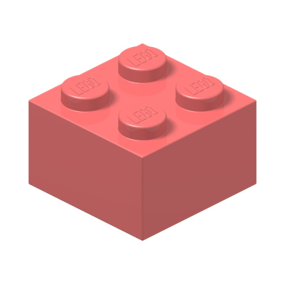 BRICK 2X2 · Vibrant Coral (réf. BrickLink Coral)
