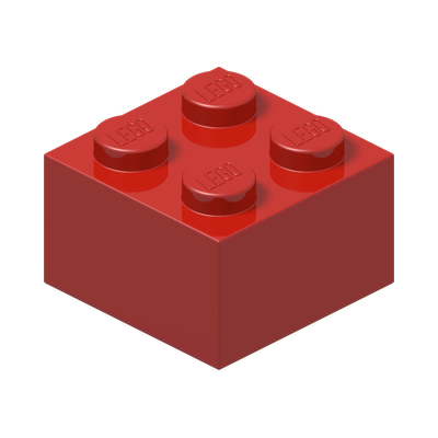 BRICK 2X2 · Bright Red (réf. BrickLink Red)