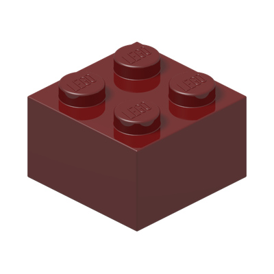 BRICK 2X2 · New Dark Red (réf. BrickLink Dark Red)