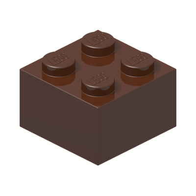 BRICK 2X2 · Reddish Brown (réf. BrickLink Reddish Brown)