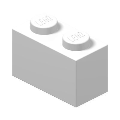 BRICK 1X2 · LEGO 300401 (réf. BrickLink 3004) · White (réf. BrickLink White)