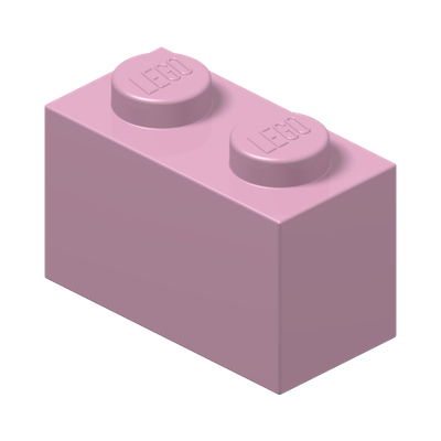BRICK 1X2 · Light Purple (réf. BrickLink Bright Pink)