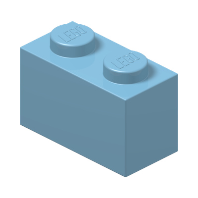 BRICK 1X2 · Light Royal Blue (réf. BrickLink Bright Light Blue)