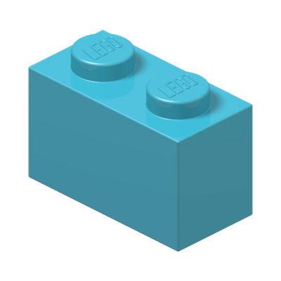 BRICK 1X2 · Medium Azur (réf. BrickLink Medium Azure)
