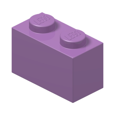 BRICK 1X2 · Medium Lavender (réf. BrickLink Medium Lavender)