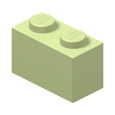 BRICK 1X2 · Spring Yellowish Green (réf. BrickLink Yellowish Green)