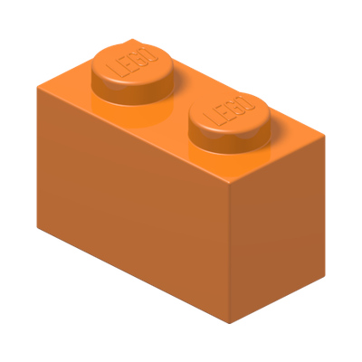 BRICK 1X2 · Bright Orange (réf. BrickLink Orange)