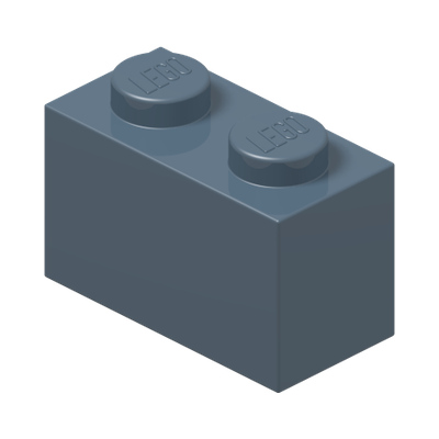 BRICK 1X2 · Sand Blue (réf. BrickLink Sand Blue)