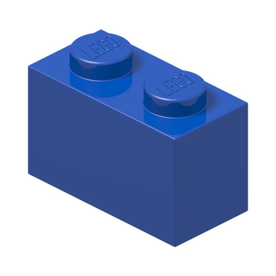BRICK 1X2 · Bright Blue (réf. BrickLink Blue)