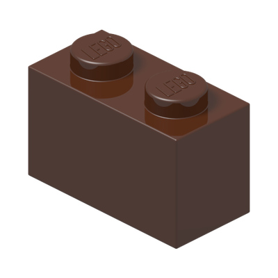 BRICK 1X2 · Reddish Brown (réf. BrickLink Reddish Brown)