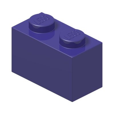 BRICK 1X2 · Medium Lilac (réf. BrickLink Dark Purple)