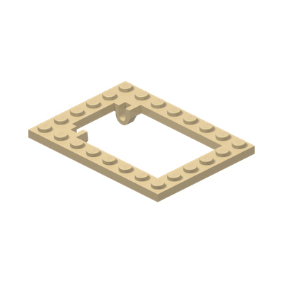 Plate, Modified 6 x 8 Trap Door Frame Horizontal · LEGO 4113937 (réf. BrickLink 30041) · Couleur BrickLink : Tan