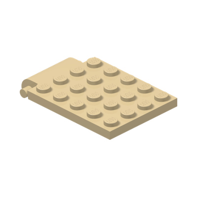 Plate, Modified 4 x 5 with Trap Door Hinge · Réf. BrickLink 30042 · Couleur BrickLink : Tan